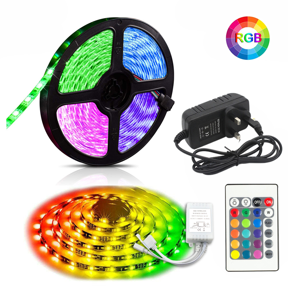 12V 5050 2811 IC 60LED//m Epoxy LED Strips 3M Tape RGB Party Backlight Decor
