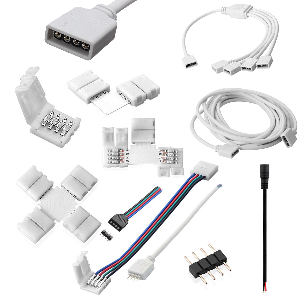 10x 10mm LED RGB 5050 Verbinder Kabel Adapter 4Pin Stecker f/ür Strip Controller