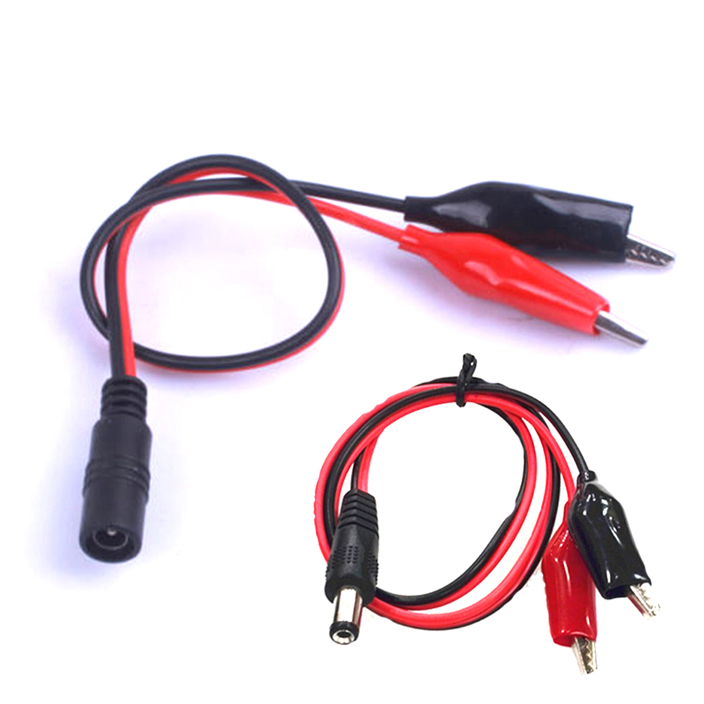 DC 5.5mm x 2.1mm DC Female//Male Jack Connector to 2 Alligator Clip Power Cable/_7