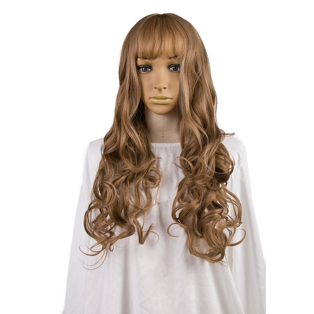Woman Long Spiral Curly Wavy Light Brown Wigs 60cm 23 62 Full Wig